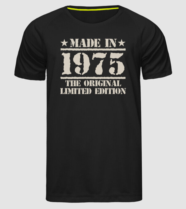 Made in 1975 minta fekete pólón