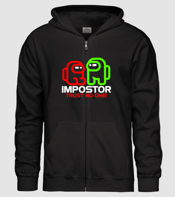 Among us Impostor minta fekete pólón