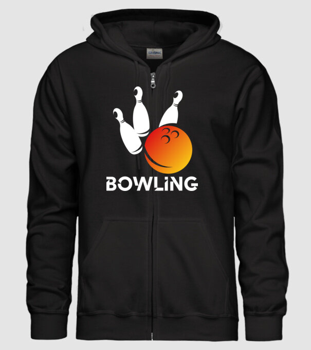 Bowling minta fekete pólón