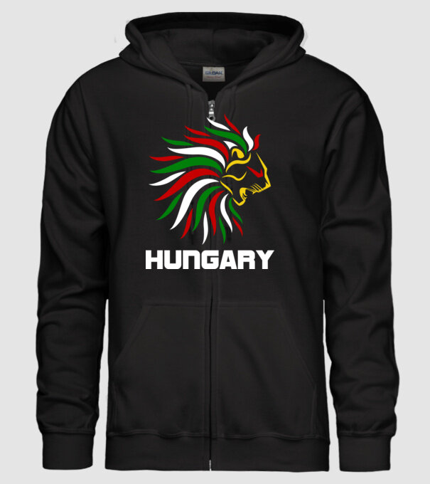 Hungary oroszlános . minta fekete pólón