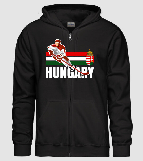 IceHockey Hungary minta fekete pólón