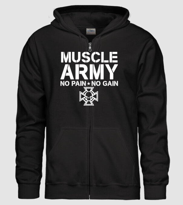 Muscle Army minta fekete pólón