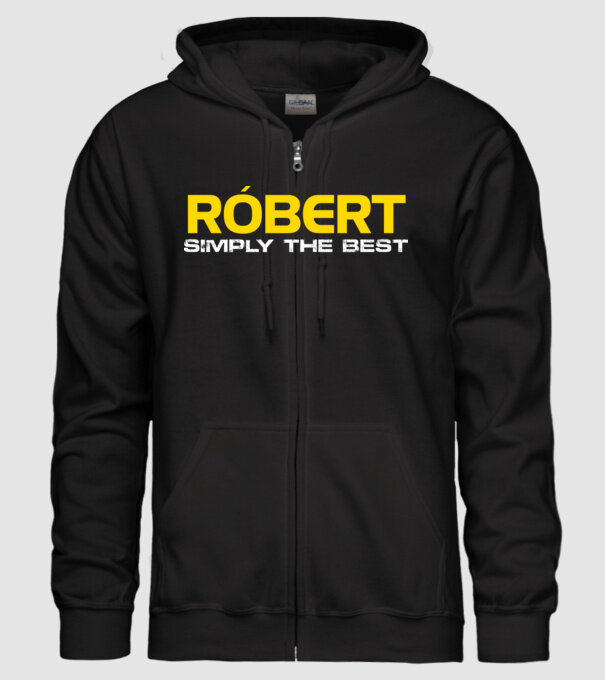 Róbert (Egyszerűen a legjobb) minta fekete pólón