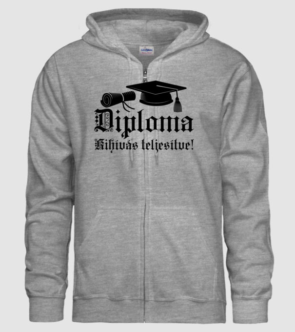 Diploma minta szürke pólón
