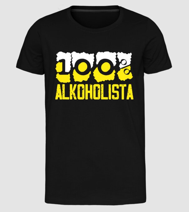 Alkoholista minta fekete pólón
