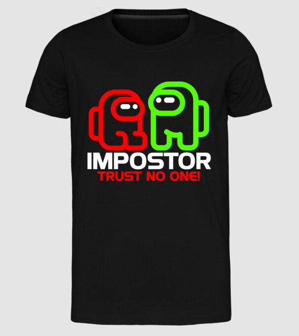 Among us Impostor minta fekete pólón