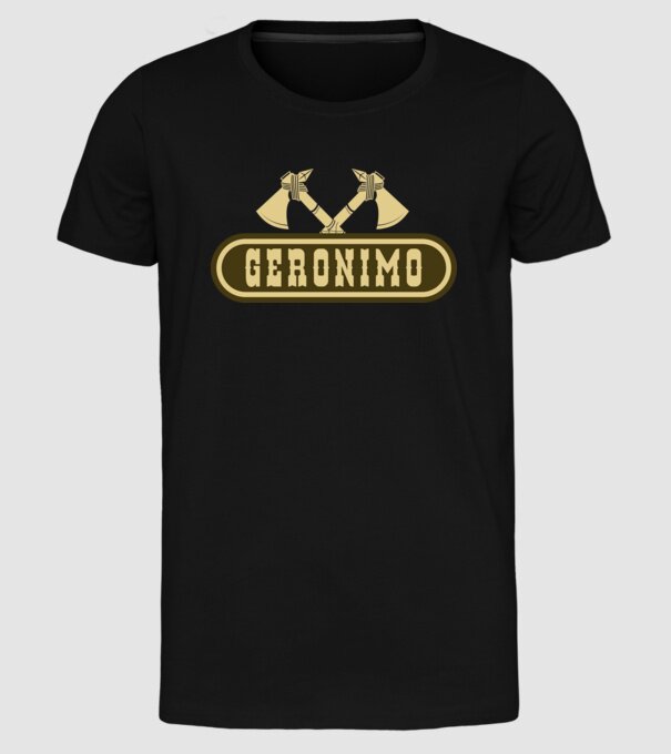 Geronimo minta fekete pólón