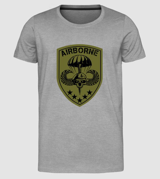 Airborne minta szürke pólón
