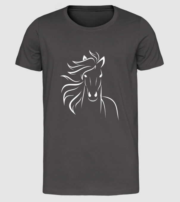 Tribal Mustang minta sötétszürke pólón
