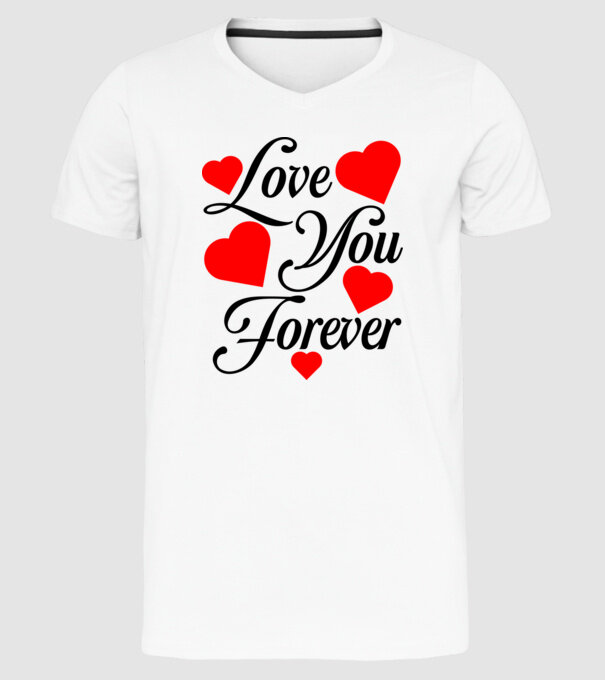 Love you forever (fekete) minta fehér pólón