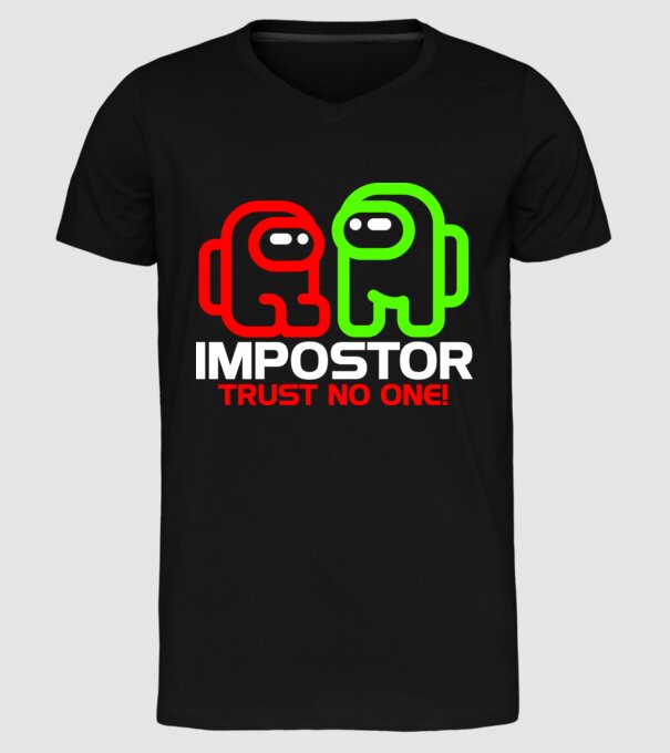 Among us Impostor minta fekete pólón