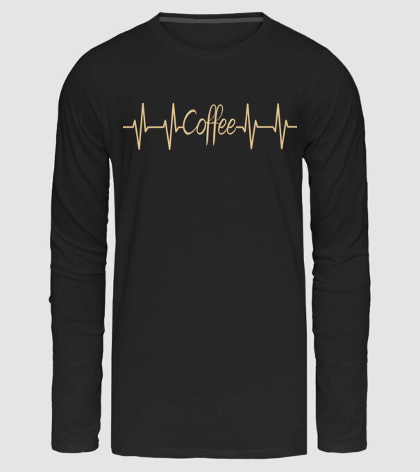 Coffee EKG minta fekete pólón