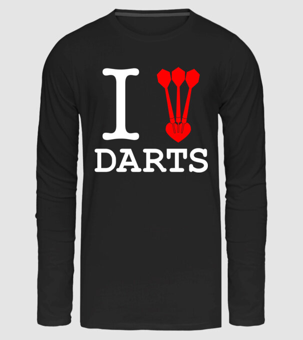 I Love Darts minta fekete pólón