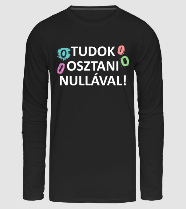 Osztani nullával minta fekete pólón
