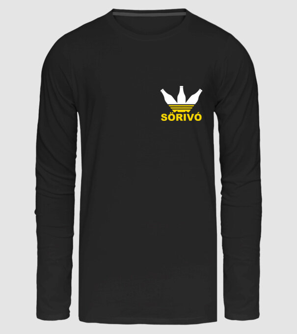 Sörivó (yellow) minta fekete pólón