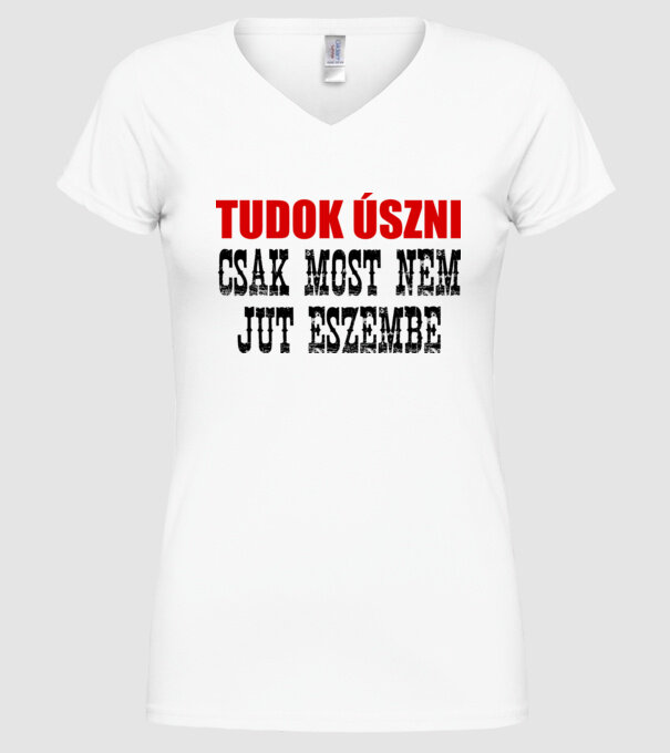 Tudok úszni, csak minta fehér pólón