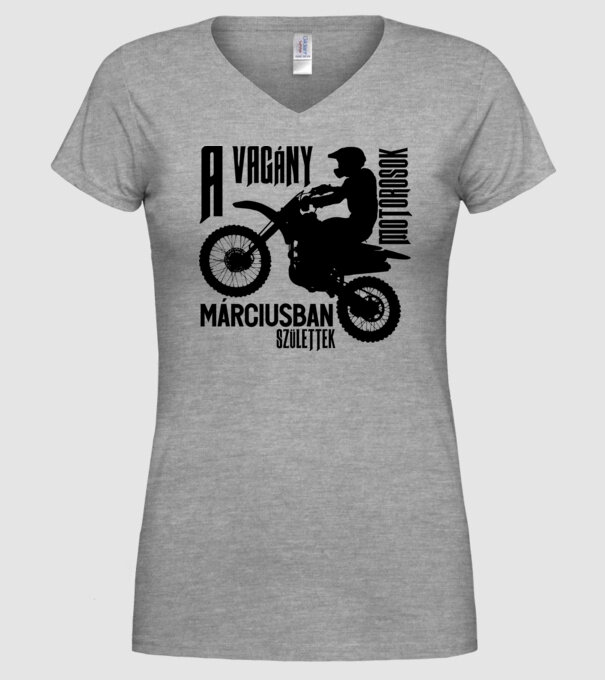 Vagány motoros (március) minta szürke pólón