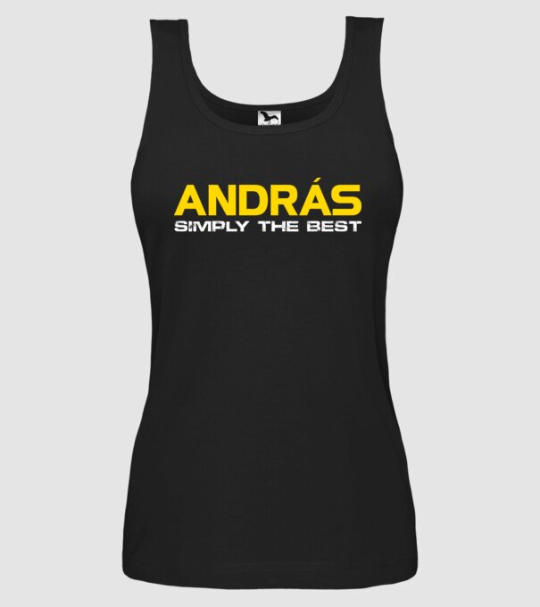 András (Egyszerűen a legjobb) minta fekete pólón