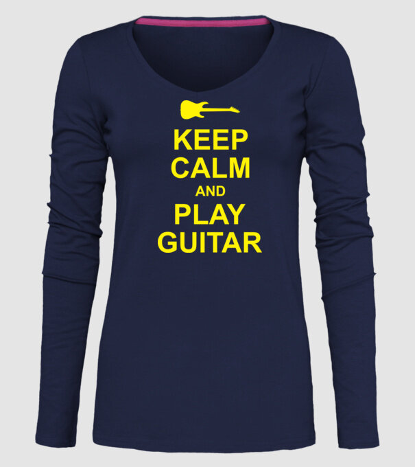 Play Guitar minta sötétkék pólón