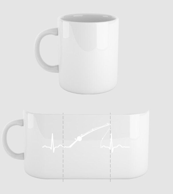 EKG horgász minta fehér pólón