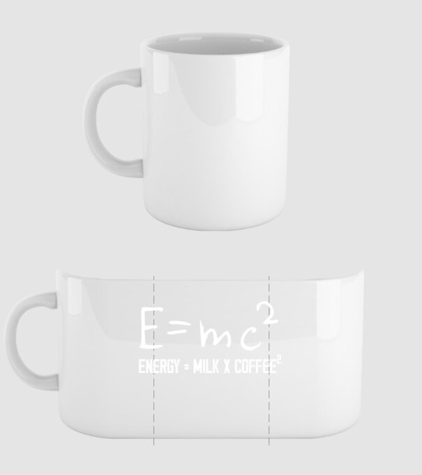 Emc2 (Tejes kávé) minta fehér pólón