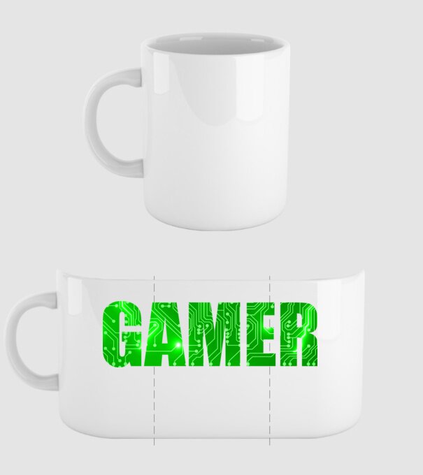 Gamer minta fehér pólón