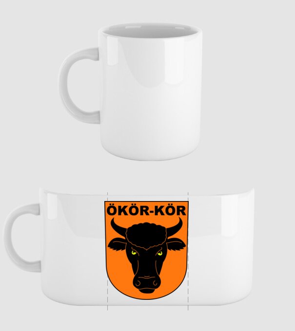 Ökör-kör (orange) minta fehér pólón