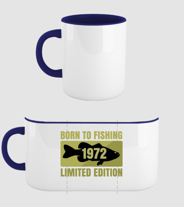Born to Fishing 1972 minta sötétkék pólón