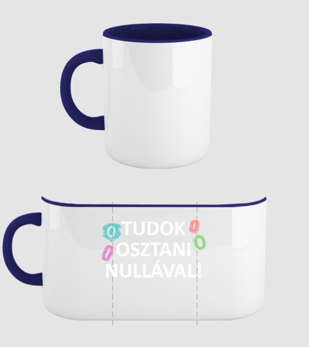 Osztani nullával minta sötétkék pólón