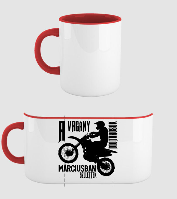 Vagány motoros (március) minta piros pólón
