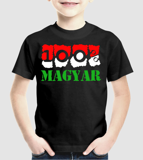 Tökéletes Magyar minta fekete pólón