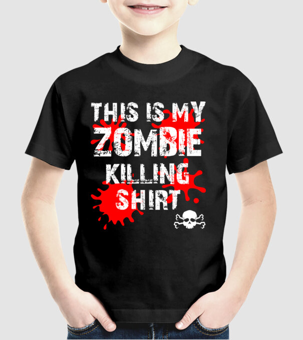 Zombie killing shirt minta fekete pólón