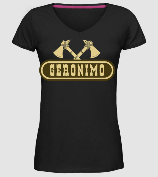 Geronimo minta fekete pólón