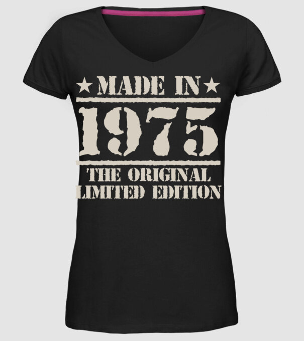 Made in 1975 minta fekete pólón