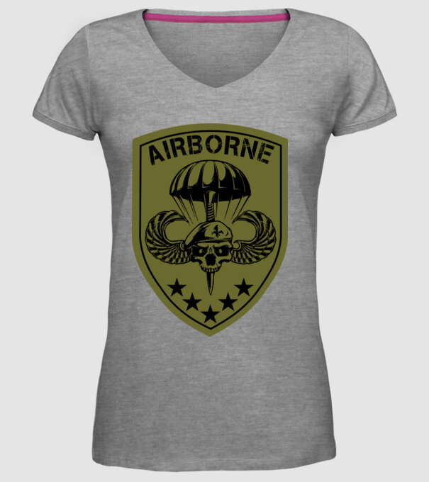 Airborne minta szürke pólón