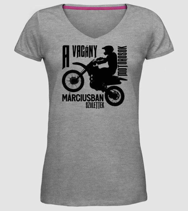 Vagány motoros (március) minta szürke pólón