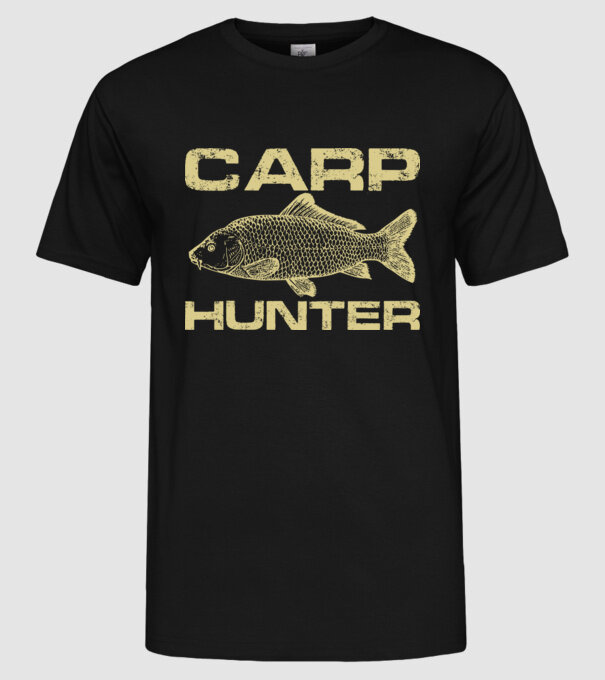 Carp Hunter (Ponty vadász) minta fekete pólón