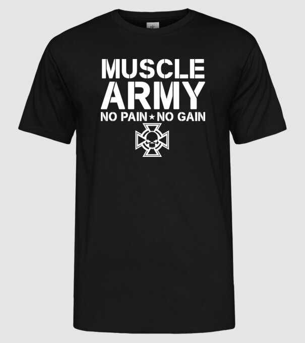Muscle Army minta fekete pólón