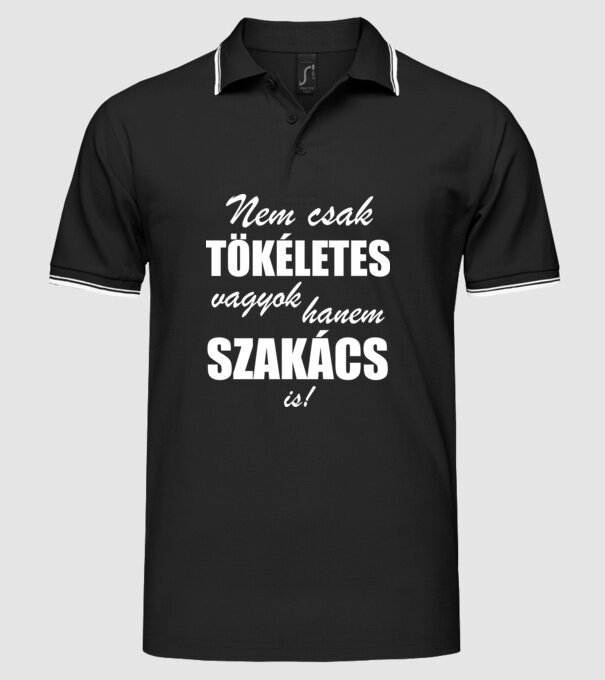 Tökéletes szakács minta fekete pólón