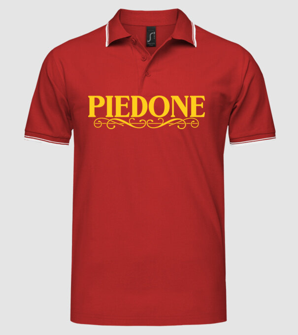 Piedone minta piros pólón