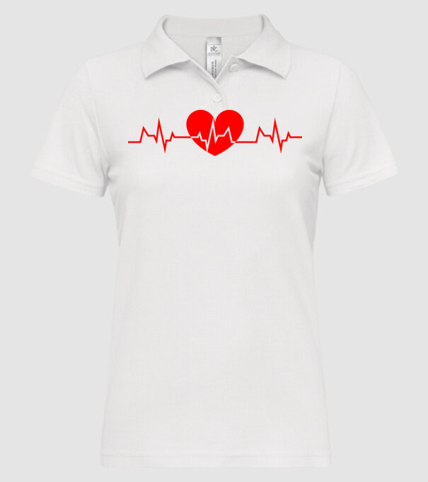 EKG szív minta fehér pólón