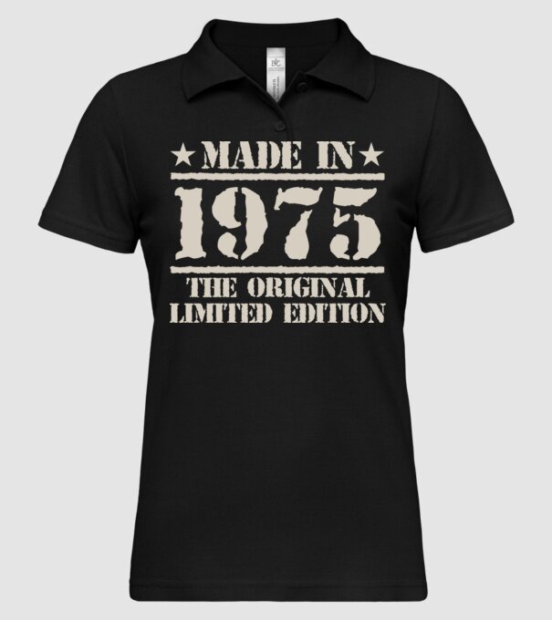 Made in 1975 minta fekete pólón