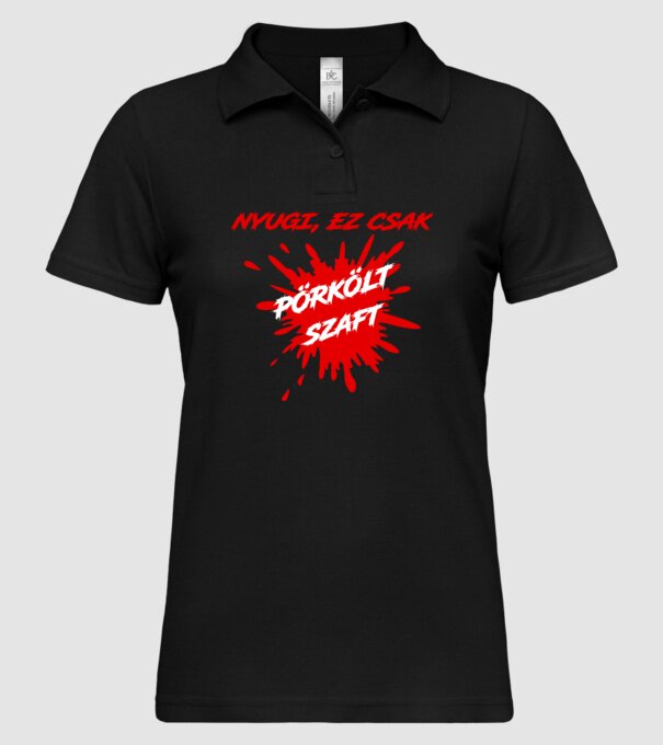 Pörkölt szaft minta fekete pólón