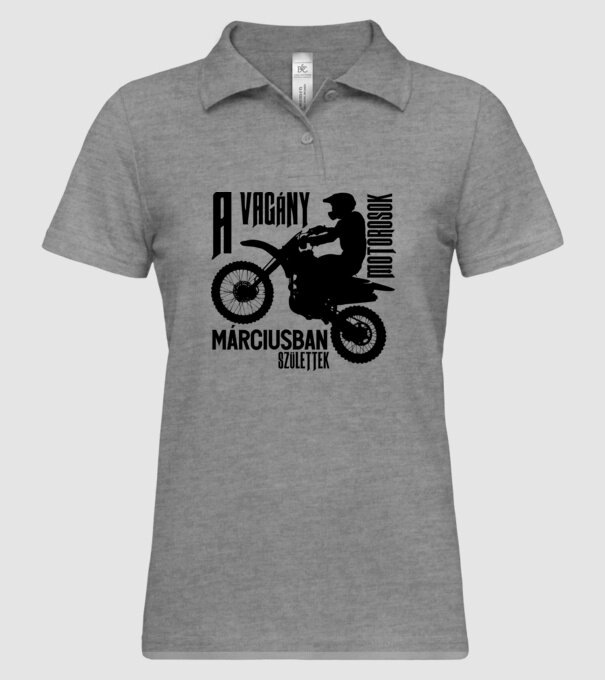 Vagány motoros (március) minta szürke pólón