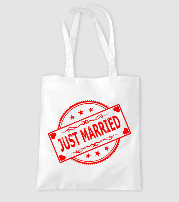 Just Married minta fehér pólón