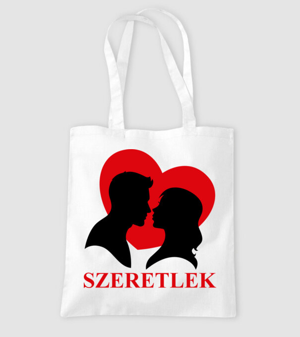 Szeretlek minta fehér pólón