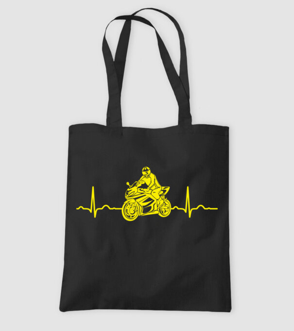 EKG motoros minta fekete pólón