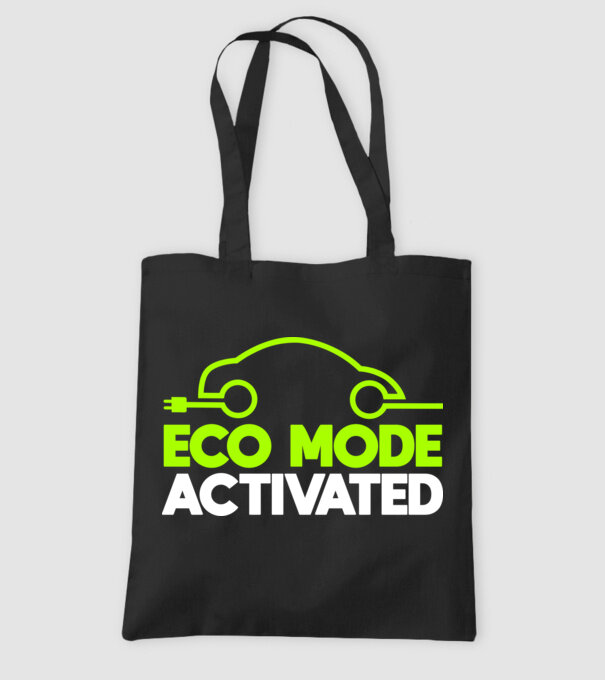 Elektromos autó (ECO Mode) minta fekete pólón