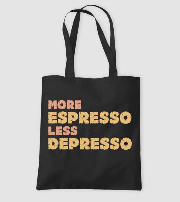 Espresso Depresso minta fekete pólón