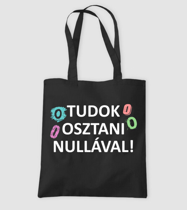 Osztani nullával minta fekete pólón